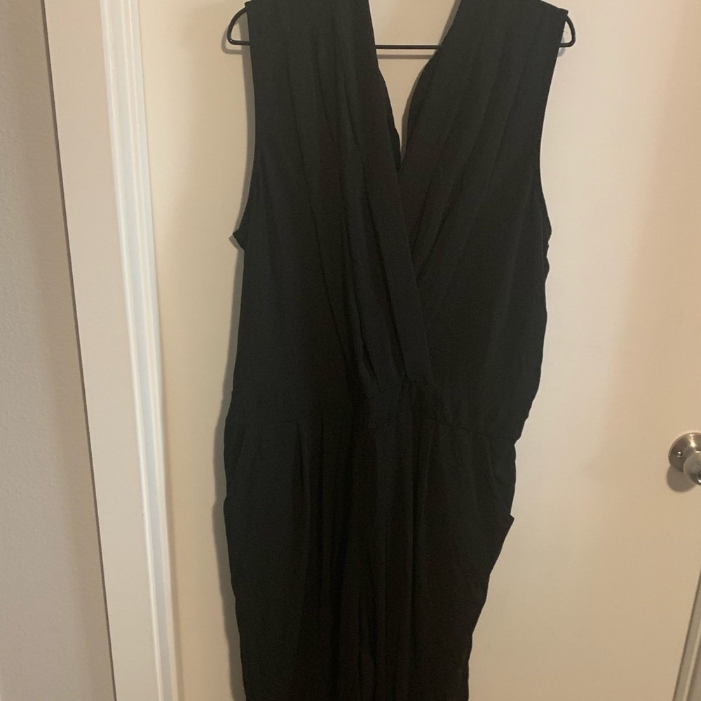 Black Surplice Jumpsuit